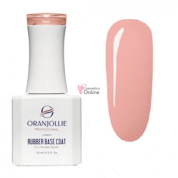 NUDE RUBBER BASE COAT Oranjolie Soak-Off de 15 ml, Nr RB02 Baby Pink